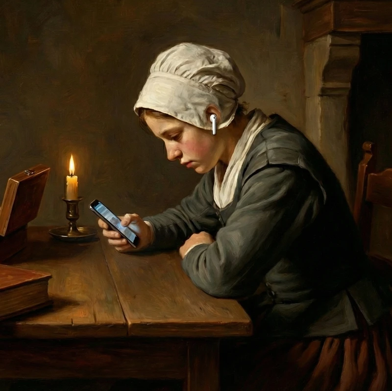 Tiener luistert naar muziek